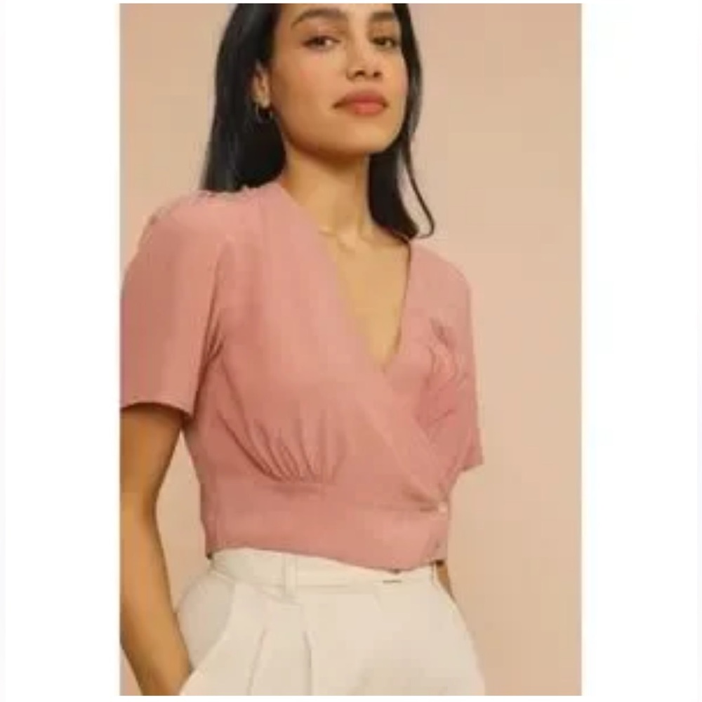 ROUJE Paris Sarah Floral Embroidered Wrap Blouse
